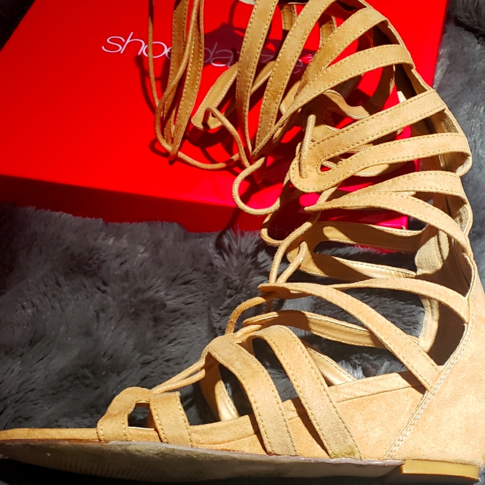Shoedazzle's Jesika Gladiator Sandals•Gently worn, worn once. •Sz 8 •Tan